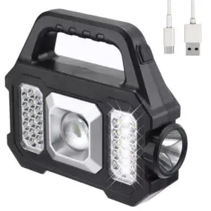 Ручной фонарь на солнечной батарее, PowerBank, 5 режимов, 2502А / Фонарь аккумуляторный / Кемпинговый фонарь