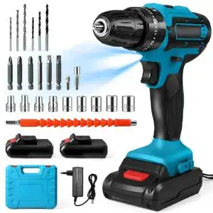 Шурупуверт с набором бит (22шт) в кейсе + 2 аккумулятора 24В / Аккумуляторный шуруповерт