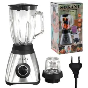 Блендер стационарный 2в1, 450Вт, 1,5л, SOKANY SK-146S / Блендер для смузи / Блендер с чашей