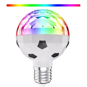 Вращающаяся на 360° светодиодная лампа Футбольный Мяч, Е27, 6 Вт, RGB / Диско-лампа для вечеринки с вращением