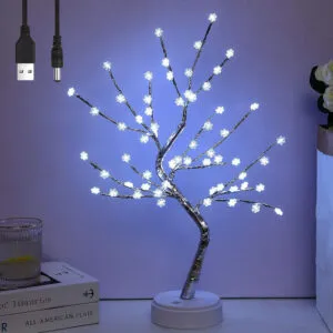Настольный светильник "Дерево Бонсай" 50см, от USB, Холодный белый / Светодиодное дерево / Лампа ночник