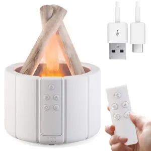 Ультразвуковой увлажнитель воздуха с подсветкой и эффектом пламени 280мл, LY-651 / Увлажнитель для воздуха