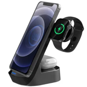 Беспроводное зарядное устройство 3в1, 15W, Budi WL4300B / Зарядка для телефона и часов / Док станция