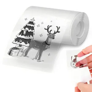 1 шт Клейкая бумага прозрачная для мини принтера 5,7x2,5см, 3м / Термобумага для наклеек