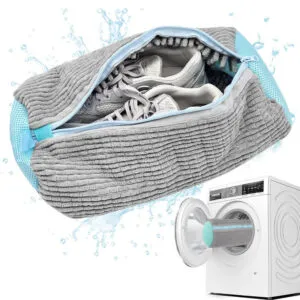 Мешок для стирки обуви 39х19см Серый / Сумка для стирки кроссовок / Чехол для стирки обуви в стиральной машине