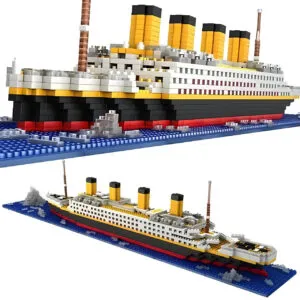 Блочный конструктор Титаник, 1878 деталей, 56см, AZ-1154 / Детский конструктор корабль / Конструктор лайнер