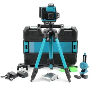 Аккумуляторный лазерный уровень со штативом на 16 линий в кейсе, Синий / Лазерный нивелир / Уровень лазерный