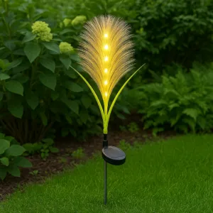 Садовый светильник на солнечной батарее "Камыш" 70см, 1шт, Теплый белый / Газонный светильник / Уличный фонарь