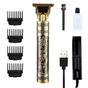 Триммер для волос (4 насадки) + Зарядка для батареи, T9 / Окантовочная машинка / Машинка для стрижки волос