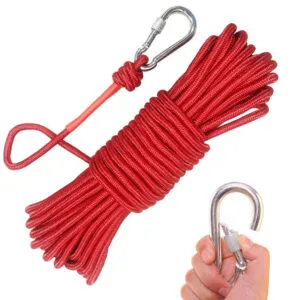 Шнур паракорд с карабином 30м (8мм) / Шнур для поисковых магнитов / Нейлоновая веревка для туризма