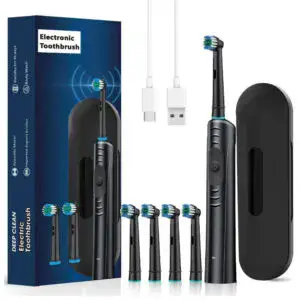 Электрическая зубная щетка + 4 насадки, 3 режима, с USB / Аккумуляторная щетка для зубов / Зубная электрощетка