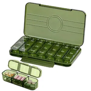 Органайзер для таблеток на 7 дней, по 3 приема / Таблетница / Контейнер для таблеток / Коробка для таблеток