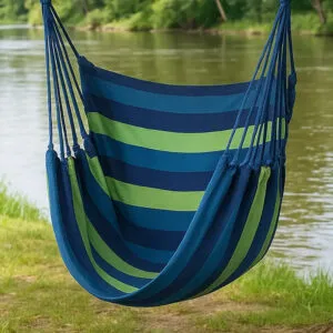 Подвесной гамак-кресло (130х100см) / Гавайский гамак качели / Одноместный гамак / Садовый гамак