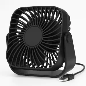 Настольный USB вентилятор 3 режима, 12х11см, Topk, Черный / Портативный мини вентилятор