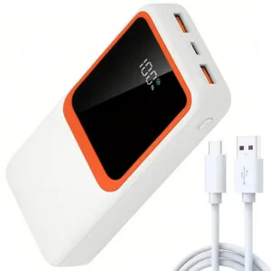 Повербанк на 20000mAh, 22,5W, 2xUSB, QL318916, Белый / Power Bank для телефона / Павербанк / Внешний аккумулятор