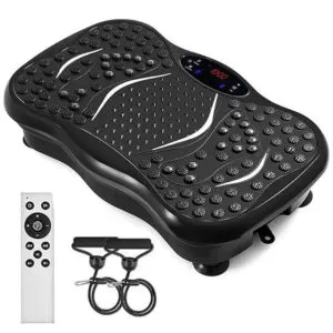 Виброплатформа для тренировок с 2 эспандерами + пульт, до 120кг TS-5513 / Вибротренажер для похудения