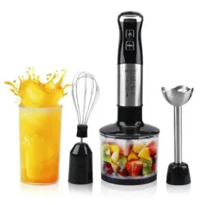 Погружной блендер с чашей 4в1, 800W, RAF R 368B / Ручной блендер-измельчитель / Миксер блендер