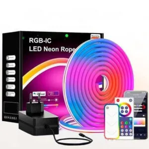 Неоновая LED лента на 10 м, RGB, Пульт и Bluetooth / Светодиодная RGB подсветка / RGB лента силиконовая