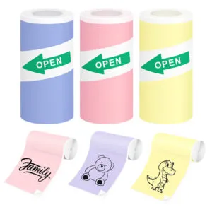 Самоклеящаяся термобумага для мини-принтера (57x25мм) 3 цвета / Набор цветной бумаги для термопринтера