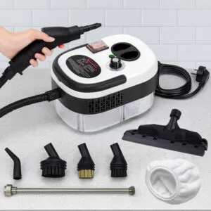 Портативный пароочиститель для дома, 2500Вт, 1,2л + 7 насадок / Парогенератор для уборки / Паровой очиститель