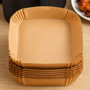 50шт Пергаментная форма для аэрогриля 16х16х4,5см, одноразовая / Пергамент для аэрогриля / Формы пергаментные