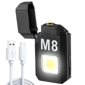 Спиральная зажигалка с фонариком COB, USB, LV-6002 / Электроимпульсная зажигалка с аккумулятором / Электронная зажигалка дуговая