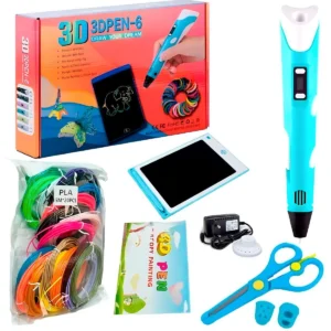 Набор 3D-ручка с трафаретами и планшетом, от сети, 3DPEN-6, Цвет ручки Рандом / Детская 3д ручка