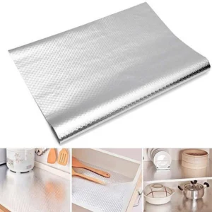 Алюминиевая фольга на клейкой основе 5м х 60 см, Ромб / Пленка самоклейка / Самоклеющаяся фольга для кухни 3