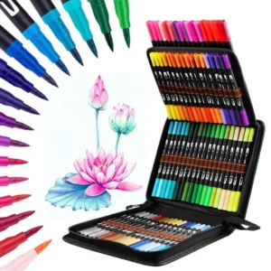 Акварельные маркеры двусторонние 80шт с сумкой, Color pencil / Набор маркеров для рисования