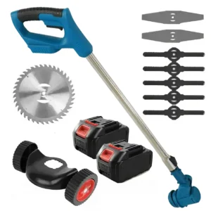 Аккумуляторная газонокосилка для травы, с колесами + 2 АКБ 48V / Триммер аккумуляторный / Портативная косилка