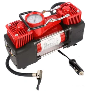 Автомобильный компрессор двухпоршневой 12V, 10атм, 85л/мин, от прикуривателя + кейс  / Автомобильный насос