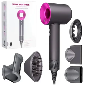 Фен-стайлер для волос + 5 магнитных насадок, 1600Вт, от сети, Super hair Dryer / Фен для укладки волос / Фен для сушки волос