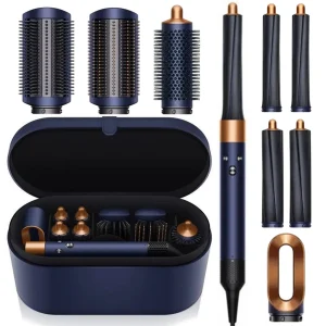 Стайлер для волос + 8 насадок, в кожаном кейсе, 1300Вт, от сети, DYSON / Мультистайлер для укладки волос / Фен-стайлер с ионизацией