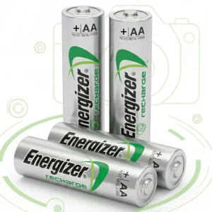 4 шт. Аккумулятор 1300мАч, 1.2В (AA/HR06) Energizer Recharge Power Plus / Аккумуляторная батарейка перезаряжаемая/ Пальчиковый аккумулятор в фонарик