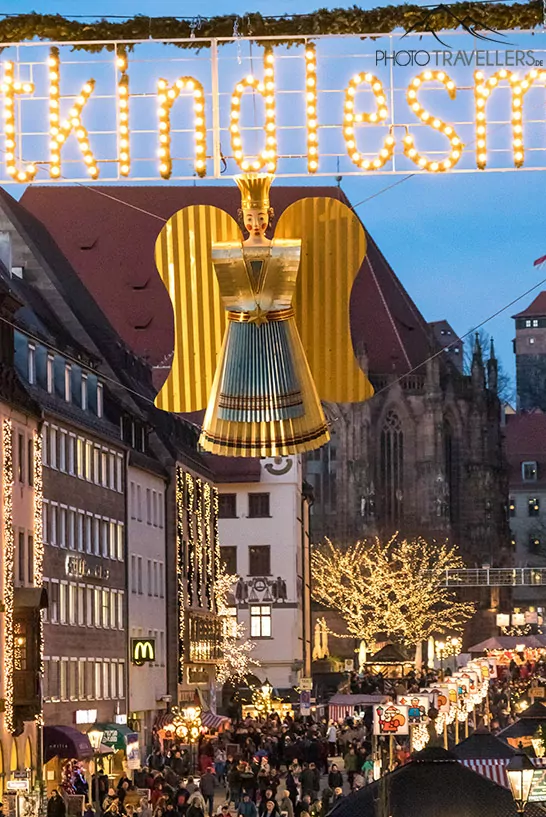 Der Blick auf den Nürnberger Christkindlesmarkt