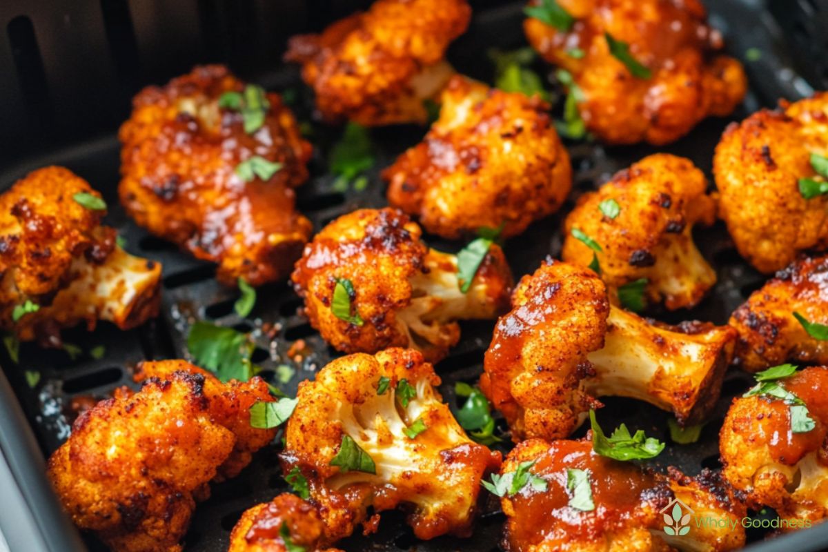 Spicy and Crispy Vegan Cauliflower Wings in the Air Fryer
