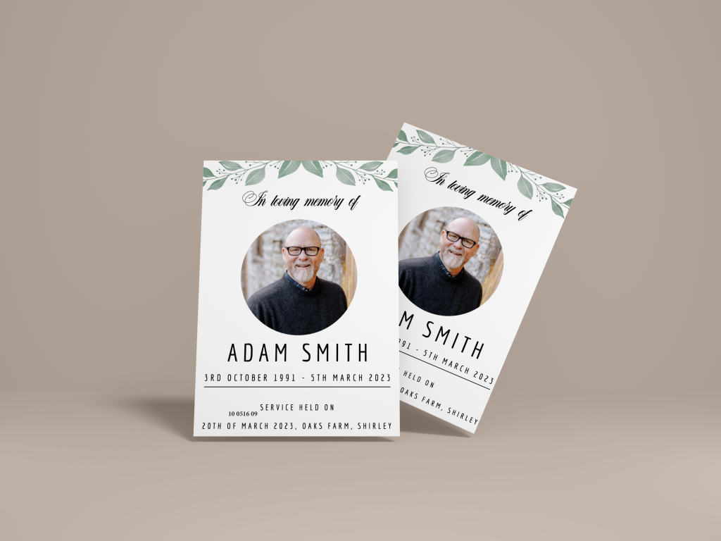 funeral poster printing