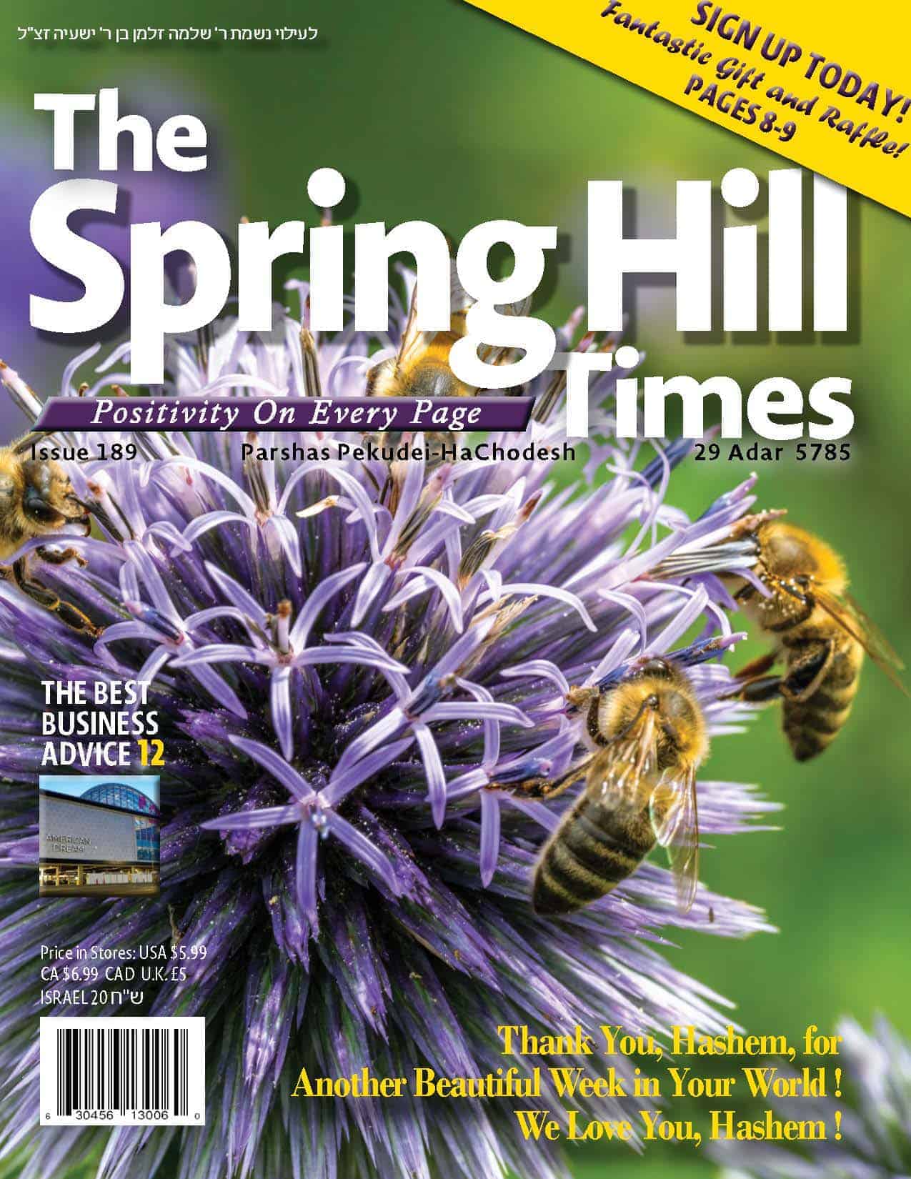 The Spring Hill Times Issue 189 Parshas Pekudei - Hachodesh 5785