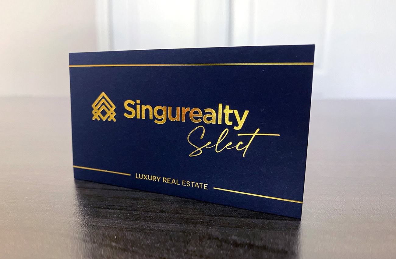 Business card for luxury real estate brokerage