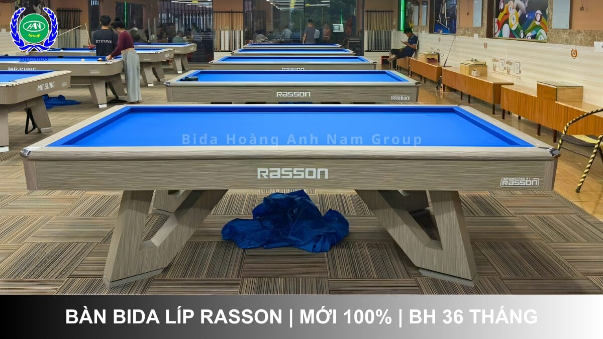 Bàn bida líp Rasson VN, giá 30 triệu, BH 36 tháng | Bida Hoàng Anh Nam Group