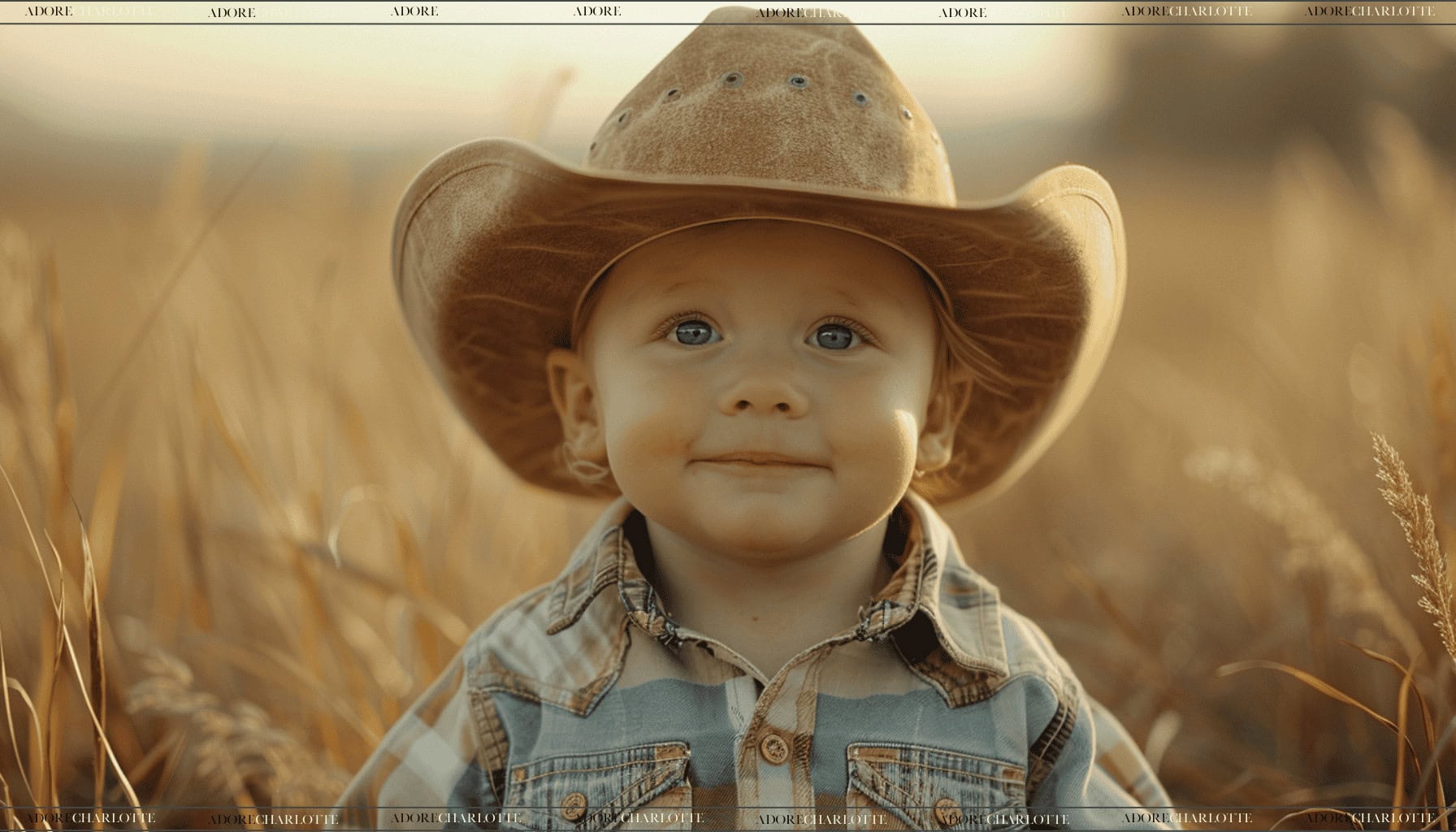 Adorable blue eyes brown hair boy stood next to a camel in the desert.