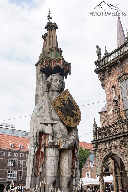 Die Statue des Bremer Roland auf dem Bremer Marktplatz