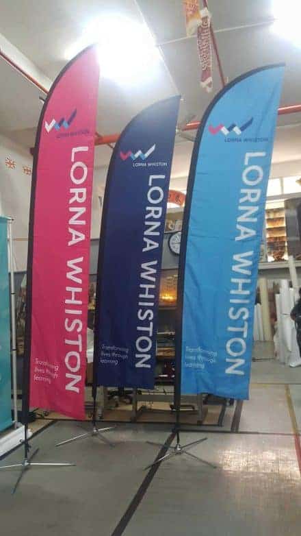 Large size Feather Flags for Lorna Whiston