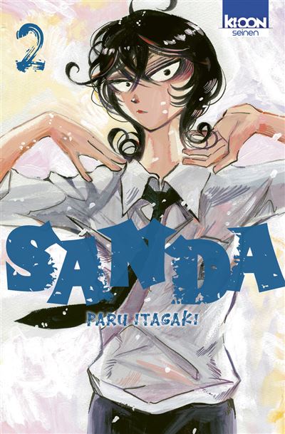 Une illustration manga de Sana, personnage principal de "Sanda" par Itagaki, en uniforme scolaire, avec un style artistique dynamique et expressif, parfait pour les fans de manga et de culture japonaise.