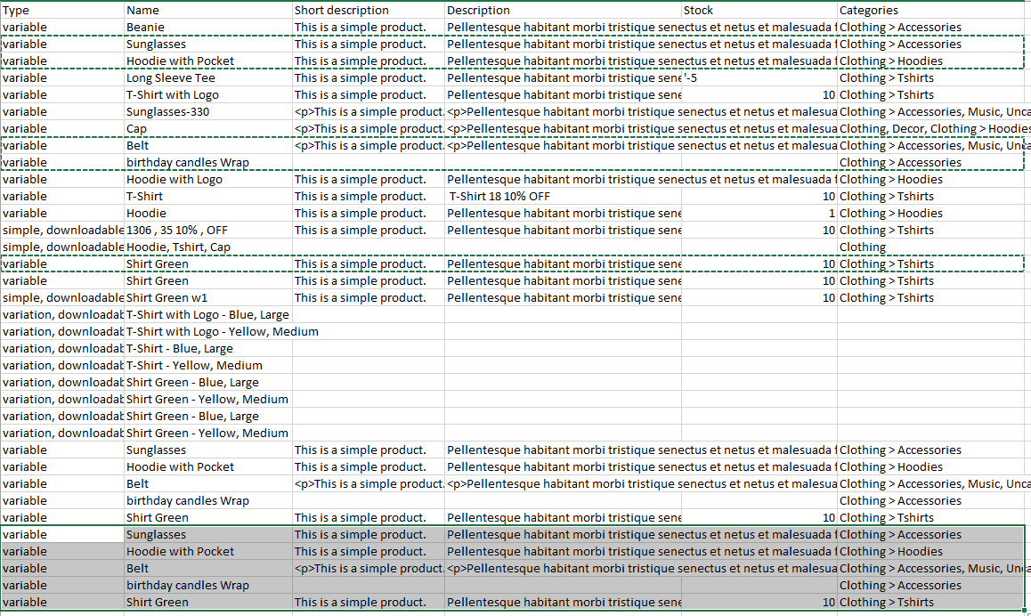 result CSV file in Excel