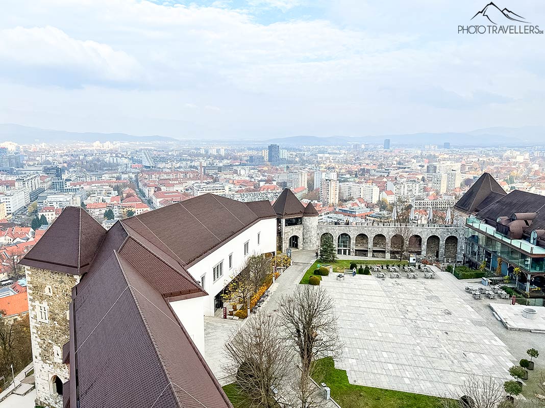 Der Blick vom Laibacher Schloss auf Ljubljana