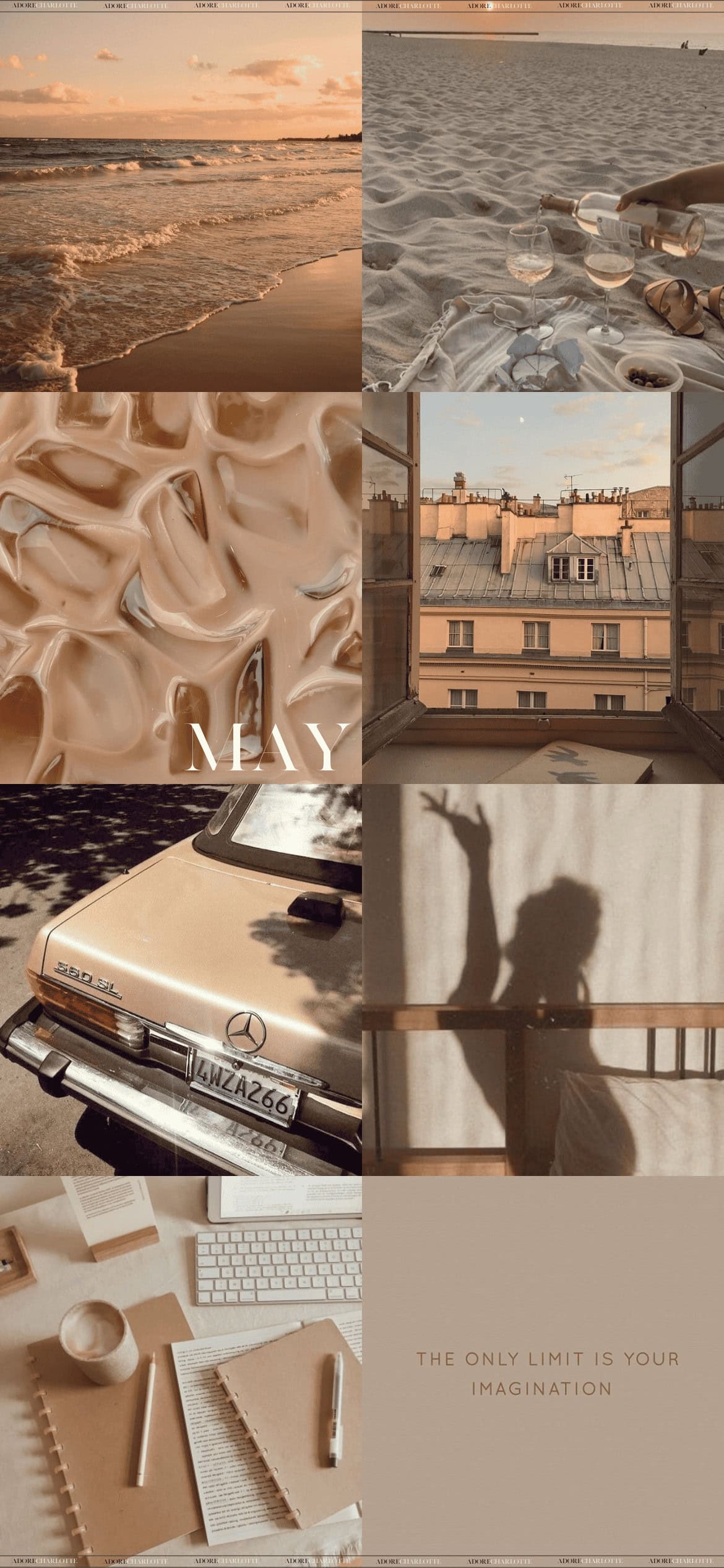 Aesthetic Beige Summer May 2024 Phone Wallpaper