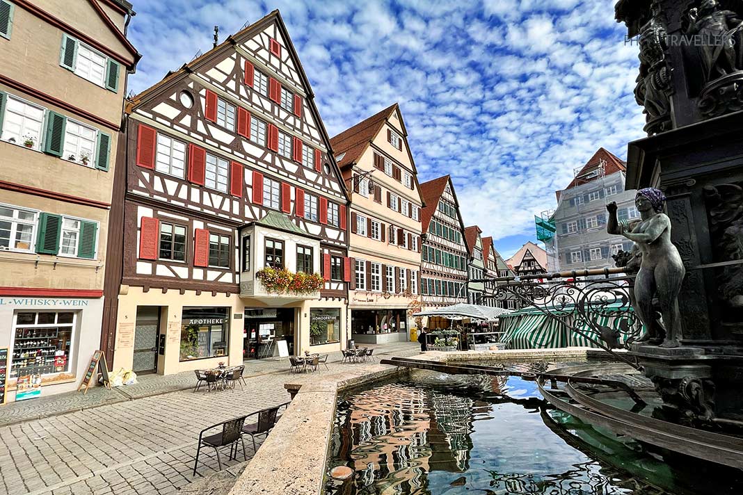 Fachwerkhäuser in Tübingen am Marktplatz
