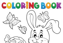 20 Planşe de Colorat cu Iepurași de Paște pentru Copii Mici planse de colorat cu iepurasi de paste