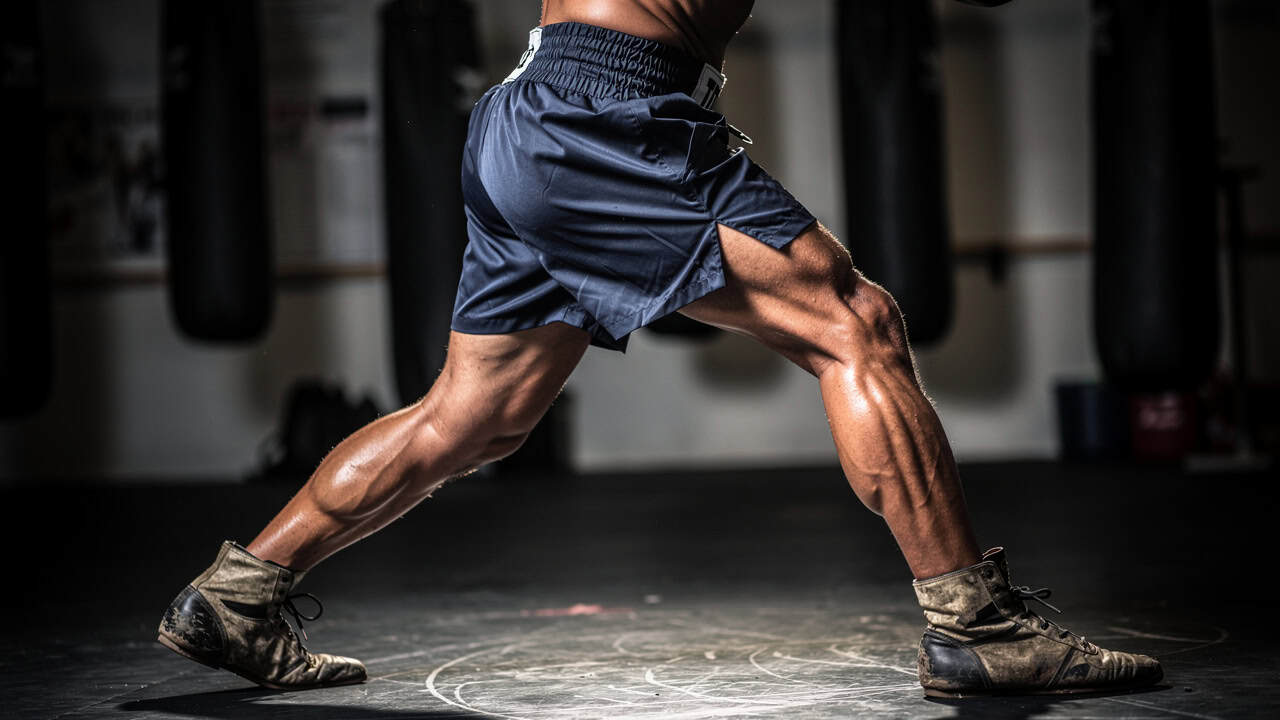 Boxer demonstrating full-body muscle engagement during punch